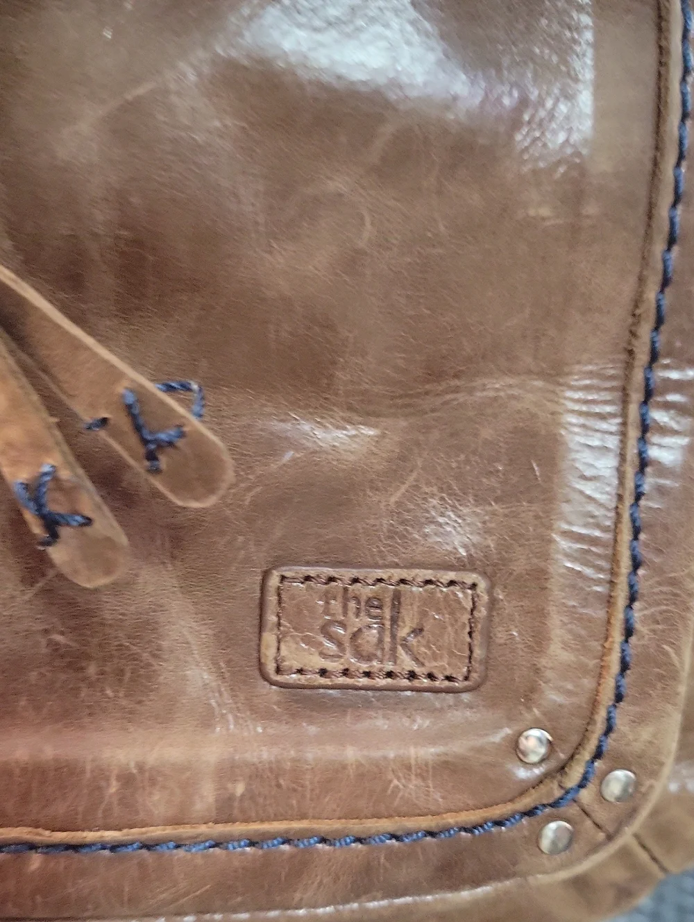 The Sak Rustic Brown Leather Flap Backpack